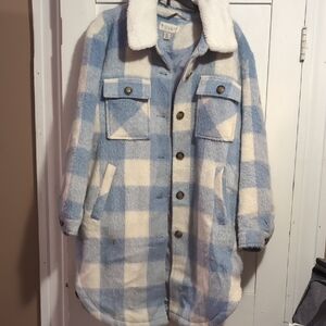 Koolaburra Blue and White Sherpa Jacket